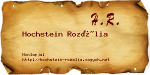 Hochstein Rozália névjegykártya